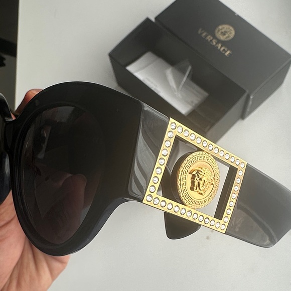 Versace Black and Gold Sunglasses